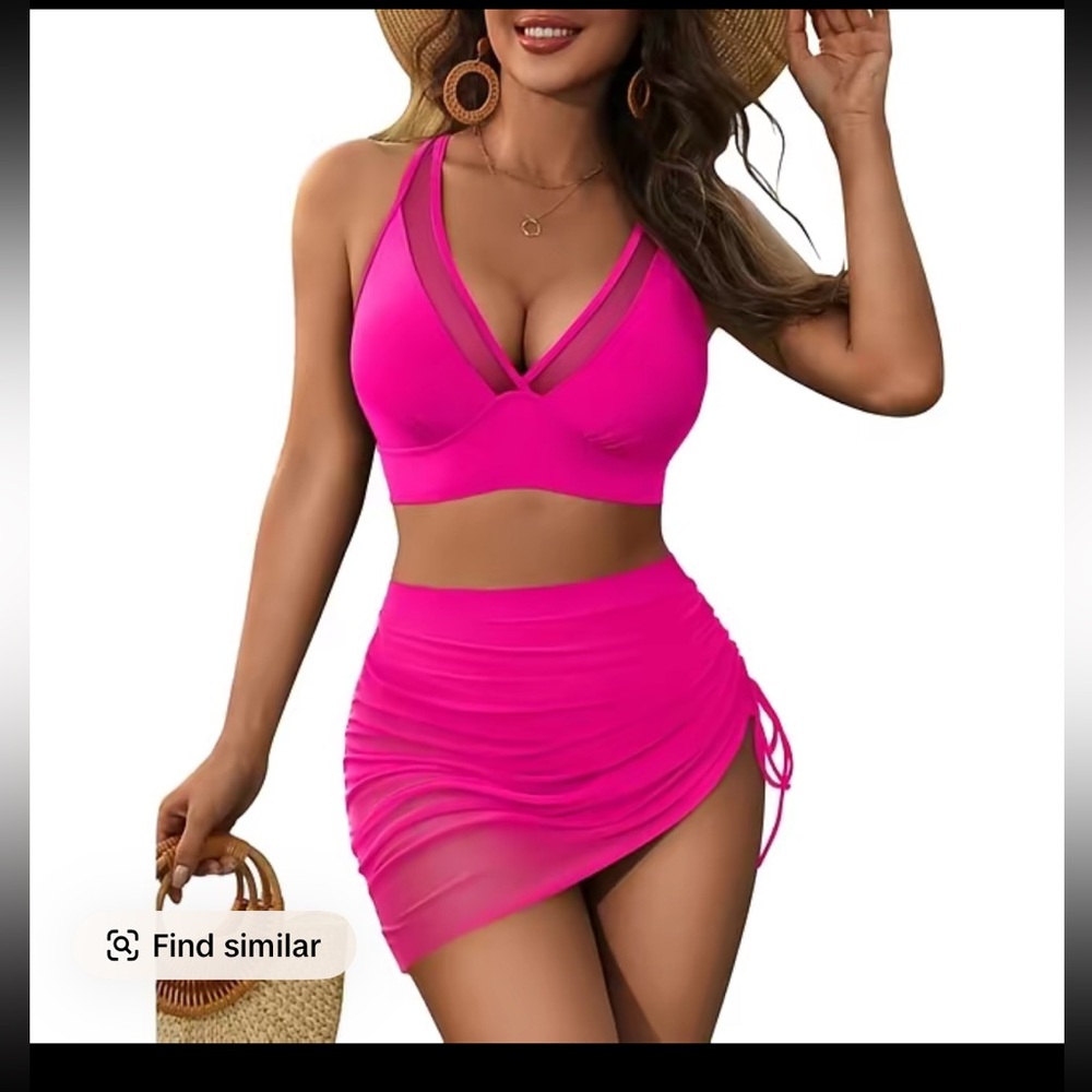 Blooming Jelly Mesh Sarong Wraps Bathing Suits Womens High Waisted Tummy Control